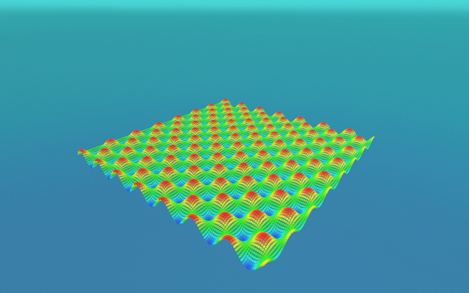 A large three-dimensional grid of thousands of small cubes filling the frame, each a separate entity, rendered together in a single Unity frame.